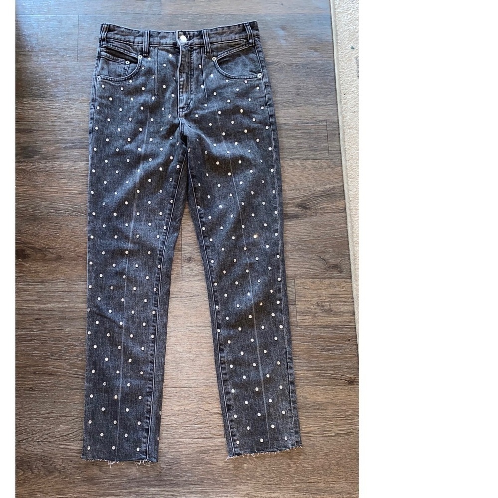 Pilgrim size 27 slim gray jeans with rhinestones